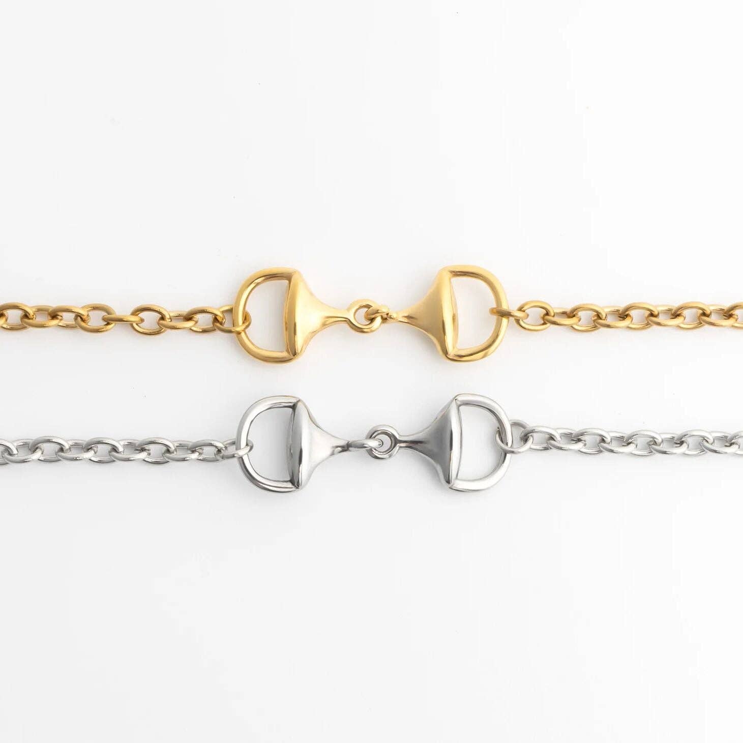 18K Gold PVD Stainless Steel Horsebit Bracelet