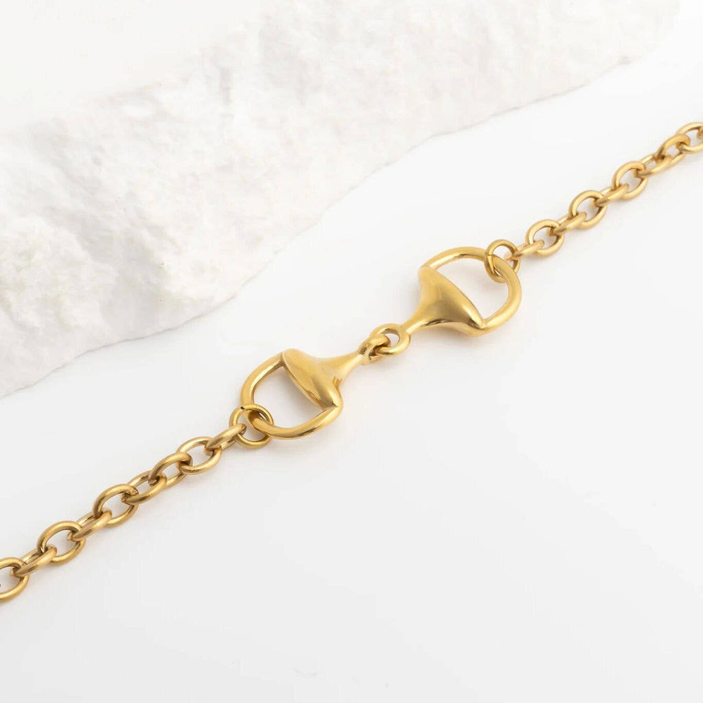 18K Gold PVD Stainless Steel Horsebit Bracelet
