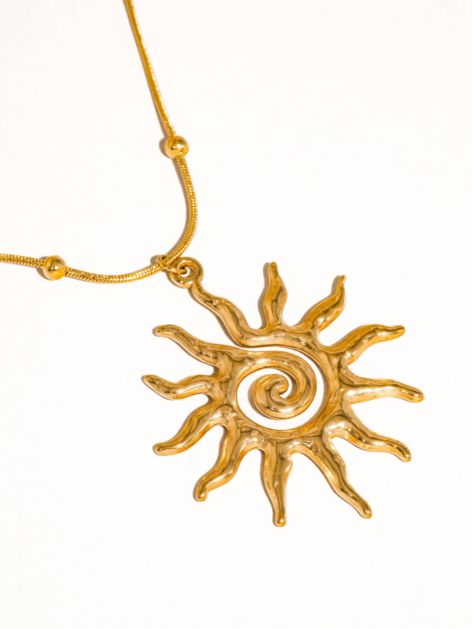 Taiyo 18K Gold Non-Tarnish Boho Sun Necklace