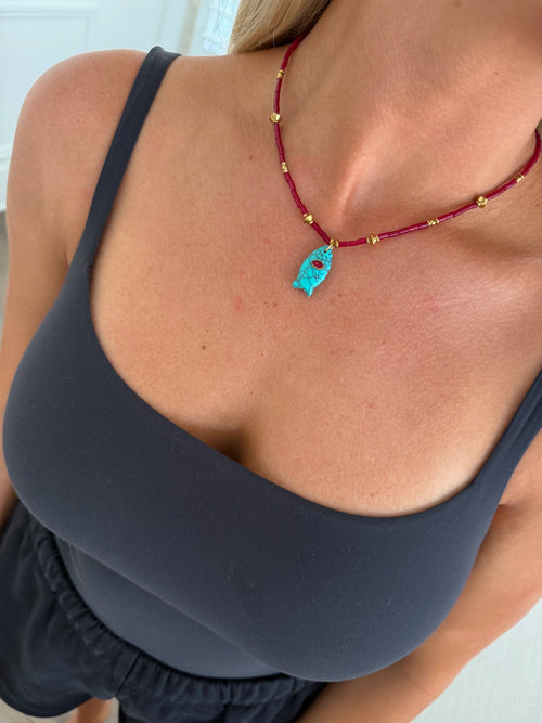 Sloane Blue Fish Necklace