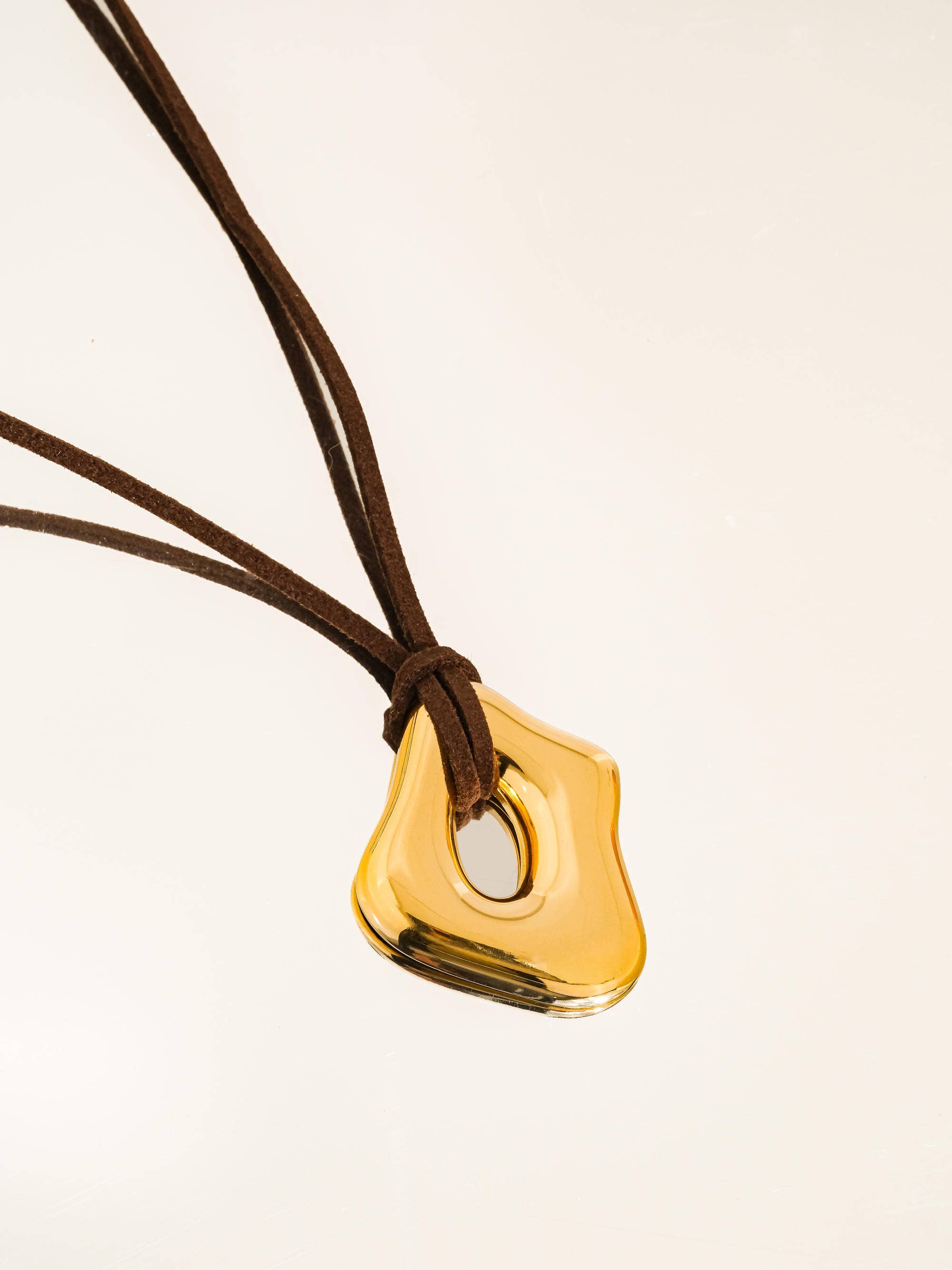 Ceyvan 18K Gold Non-Tarnish Leather Cord Pendant Necklace